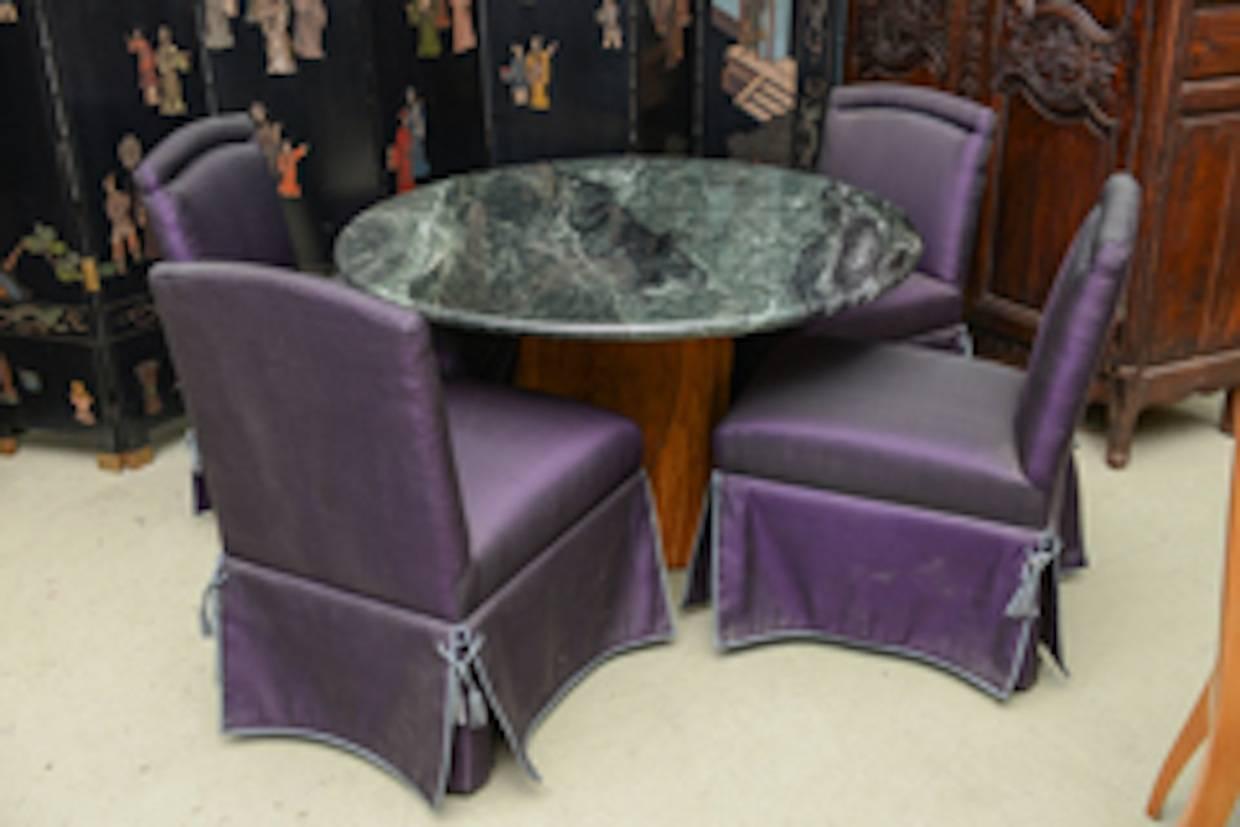 American Horsehair Onassis Designer Slipper Dining Chairs-Exotic Mid Century Custom For Sale