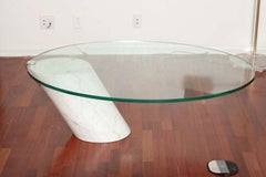 Chic Modernist Italian Turner Marble Glass Cocktail Table