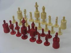 English Staunton Style Fine Turned Chess Set with Provenance, circa 1870
