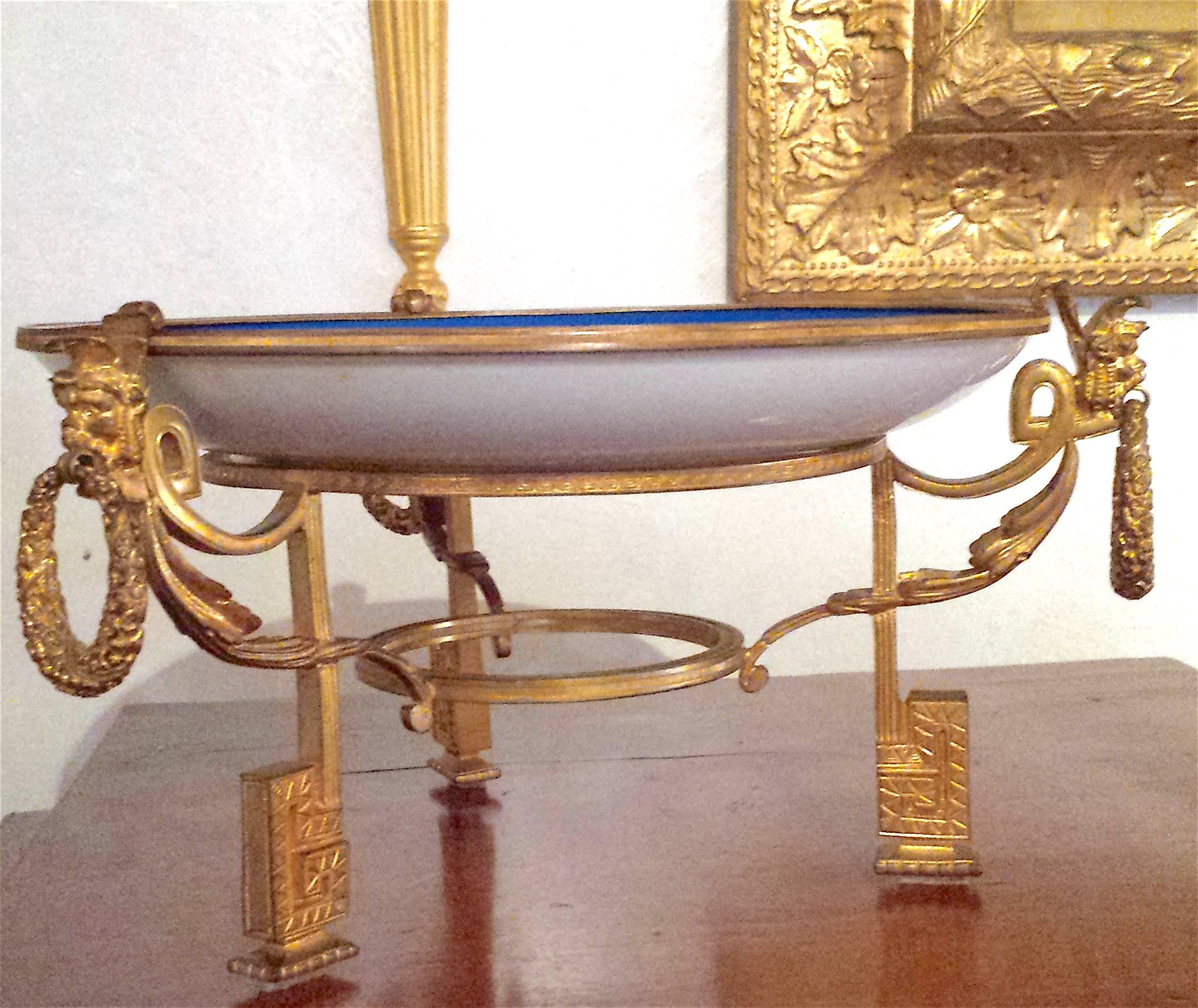 Louis Philippe Extraordinary 1846 Sevres Chateau des Tuileries Ormolu Porcelain Compote Server For Sale