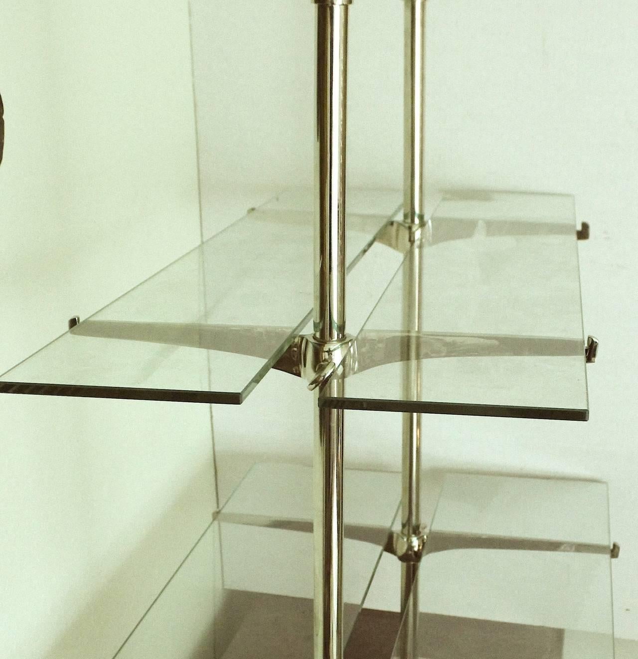 Pair of Grand Serving Etageres Glass Shelving for Entertaining  For Sale 2
