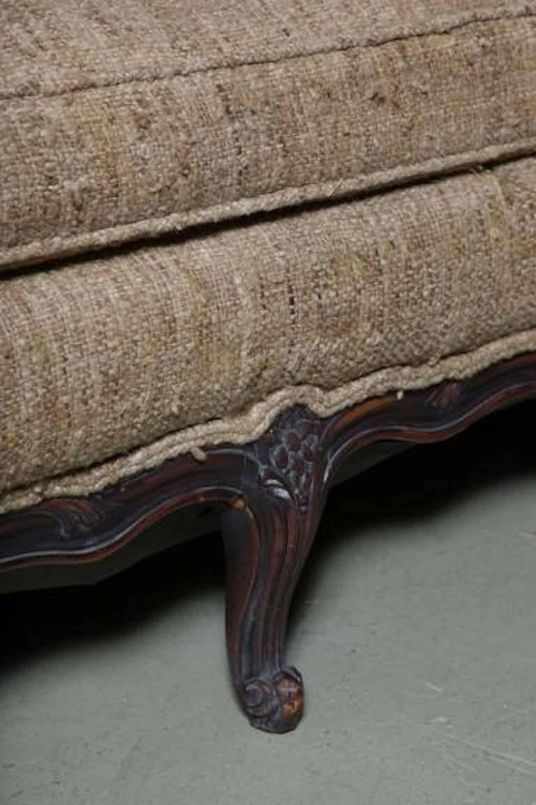 Walnut Sofa Tussah Silk Upholstery with Provenance For Sale 1