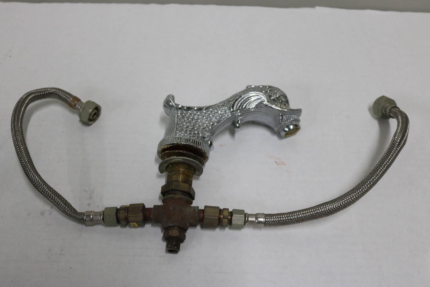 Elegant Sherle Wagner Vintage Dolphin Faucet Set in Silver Finish For