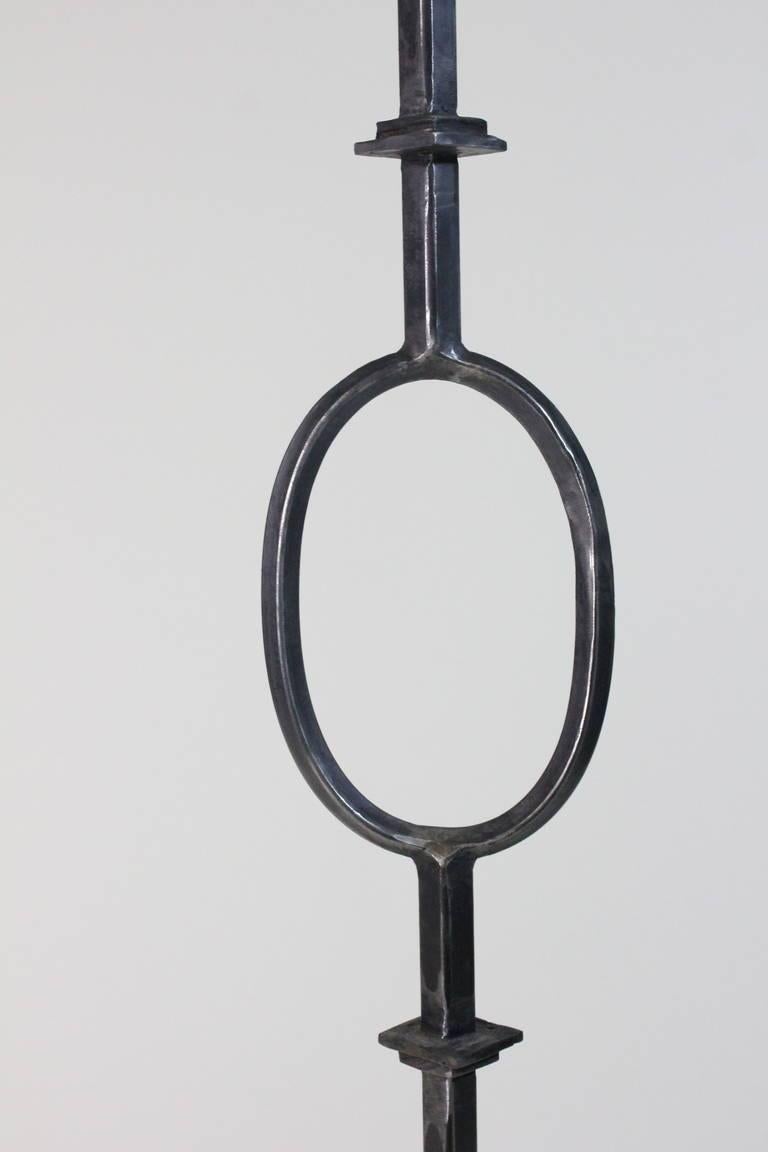 Modern Vintage Iron Floor Lamp Attributed to Poillerat by Mattaliano with Provenance