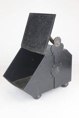 Victorian Fireplace Coal Wood Metal Bin Scuttle, Decorative Brass Details