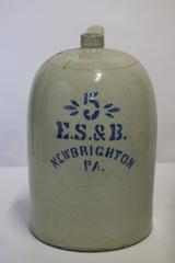 Large Early American #5 Pennsylvania Salt Glaze Jug Pottery