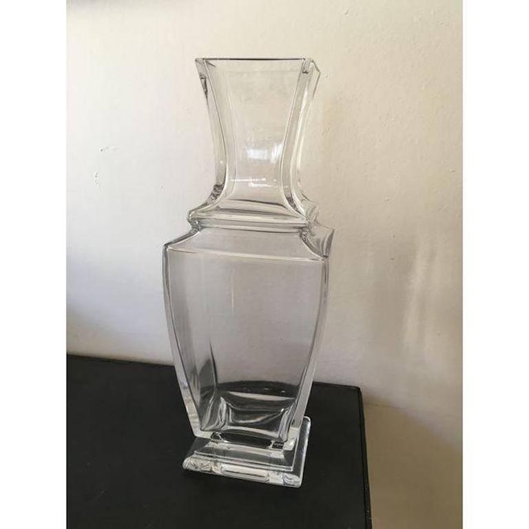 Elegant Vintage Baccarat Clear Crystal Vase For Sale at 1stDibs