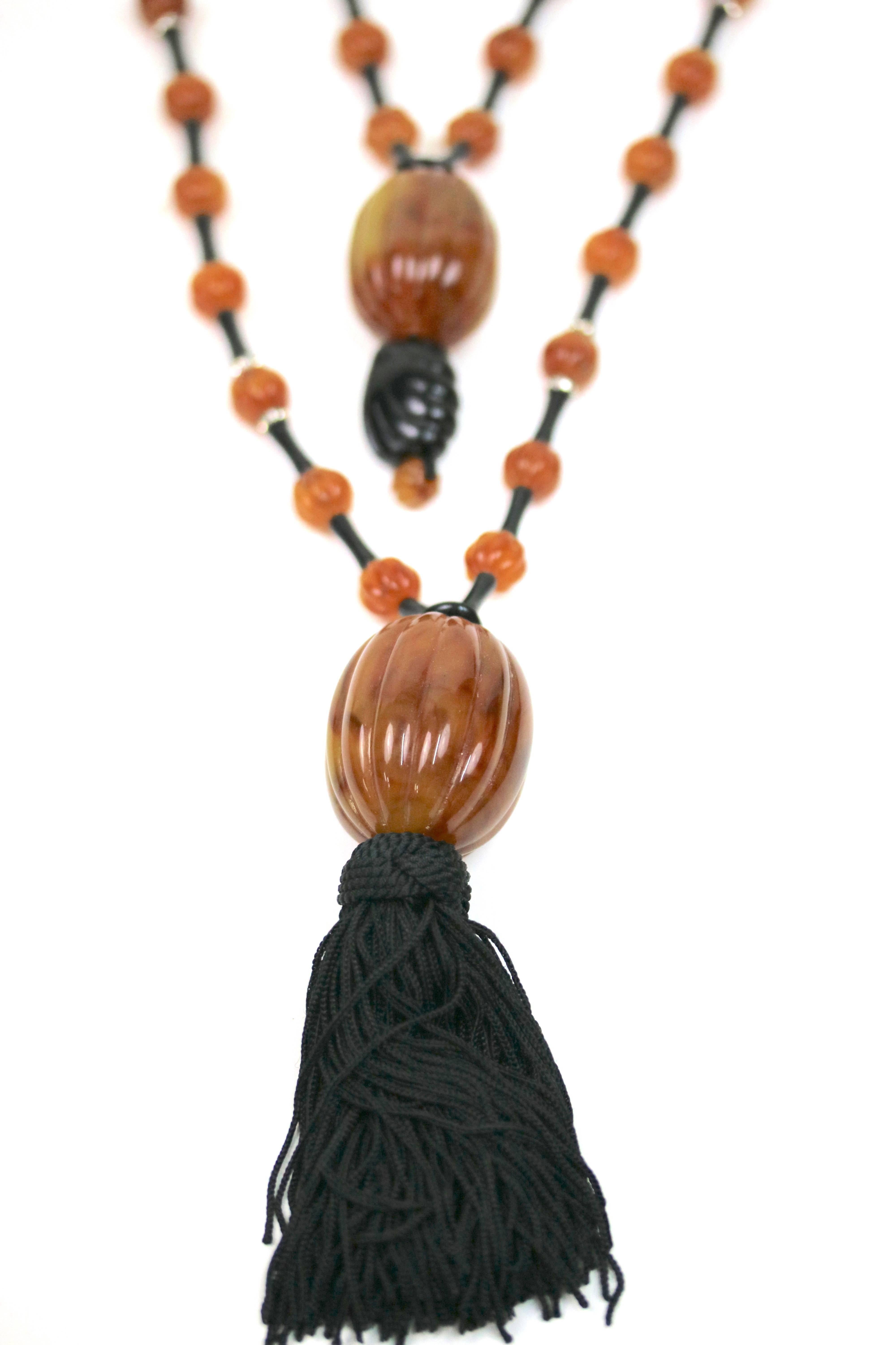 Italian Vintage Angela Caputi of Florence Tassel Necklace --Dramatic and Chic For Sale