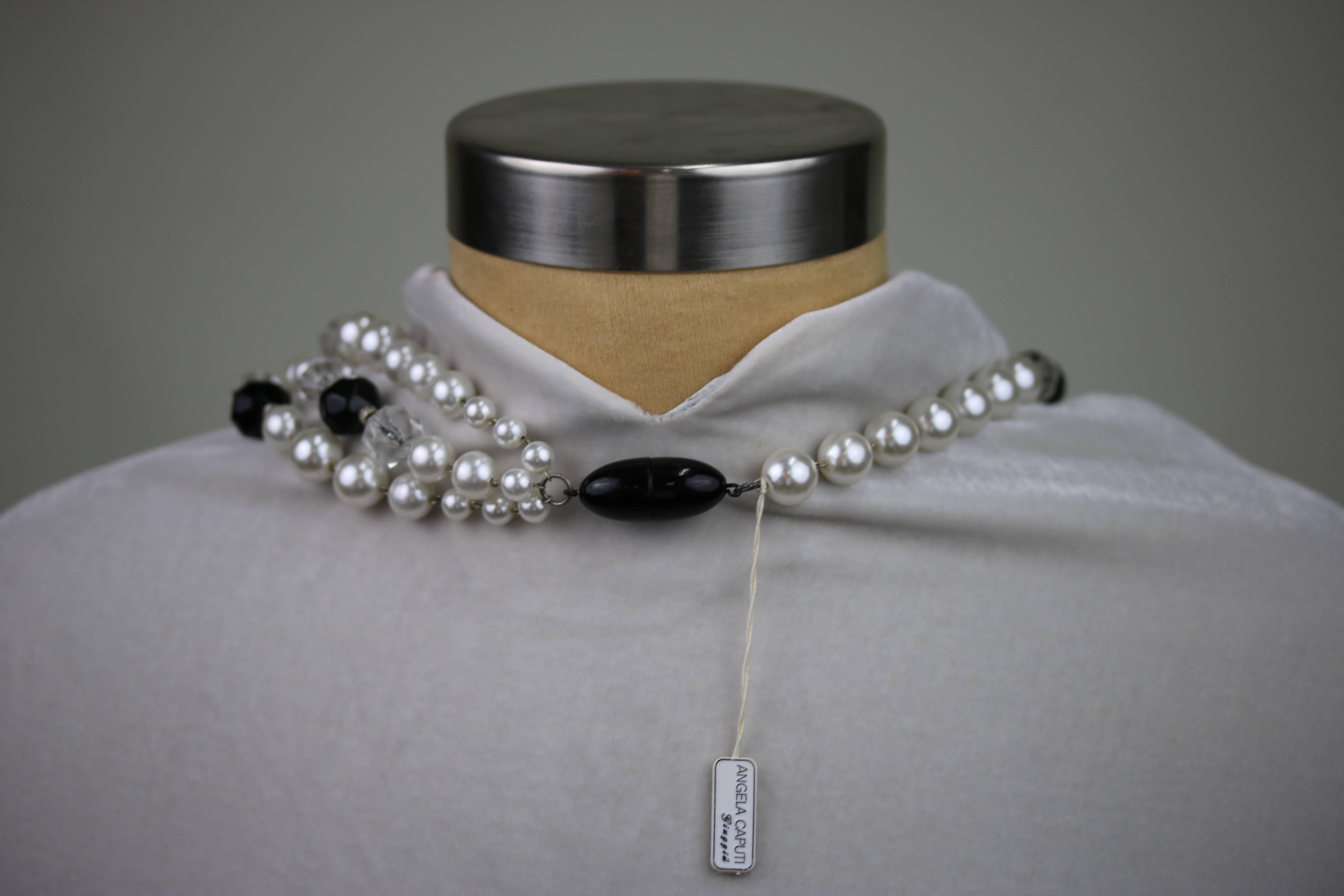 Hollywood Regency Chic Vintage Bold Collar Necklace by Florence Italy Designer Angela Caputi