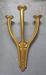1940s Palatial Scale Art Deco Gold Sconces Ruhlmann Style-set of 6