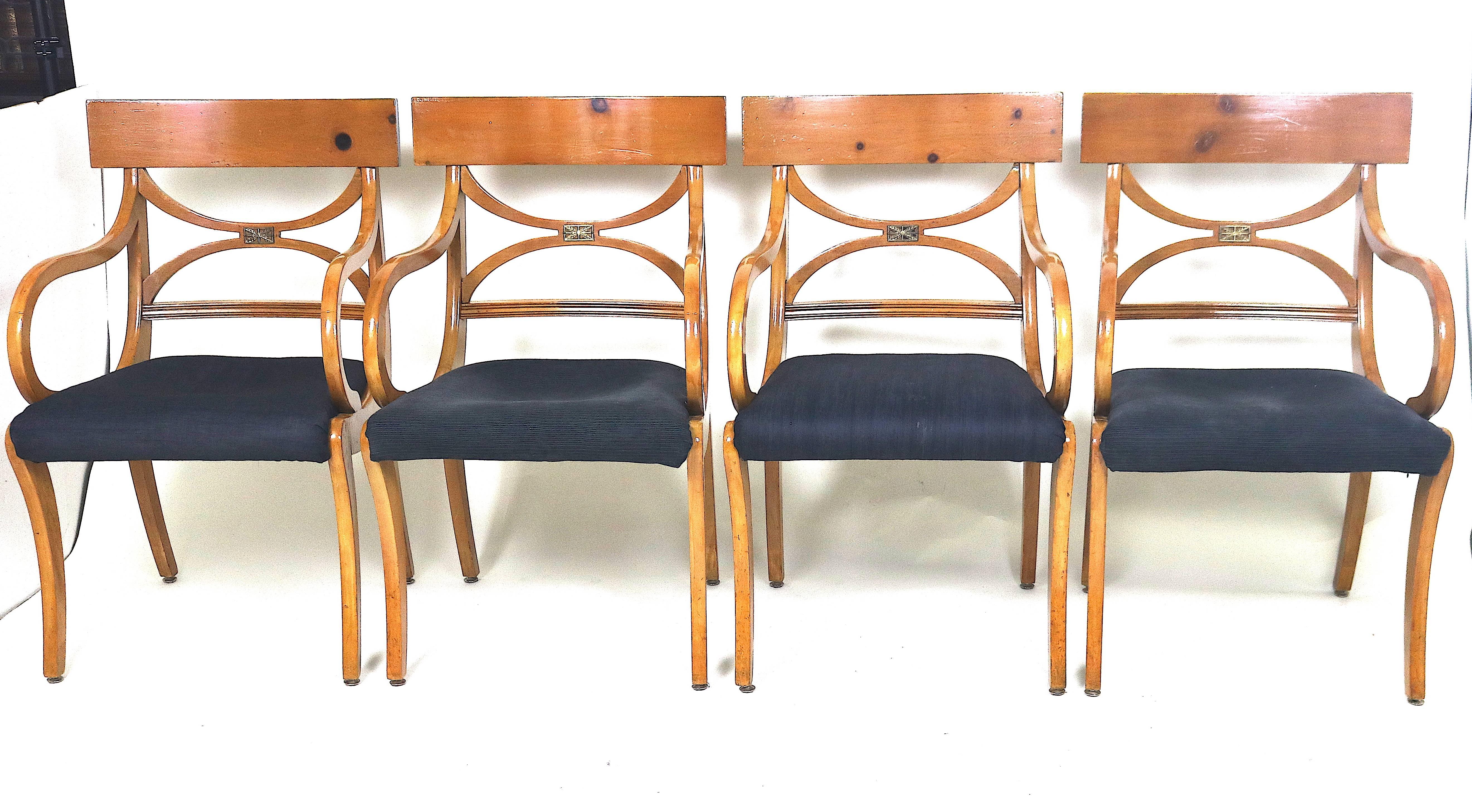 20th Century Tycoon's Fruitwood Klismos Dining Chairs- set of 10- Elegant Ruhlmann Style For Sale
