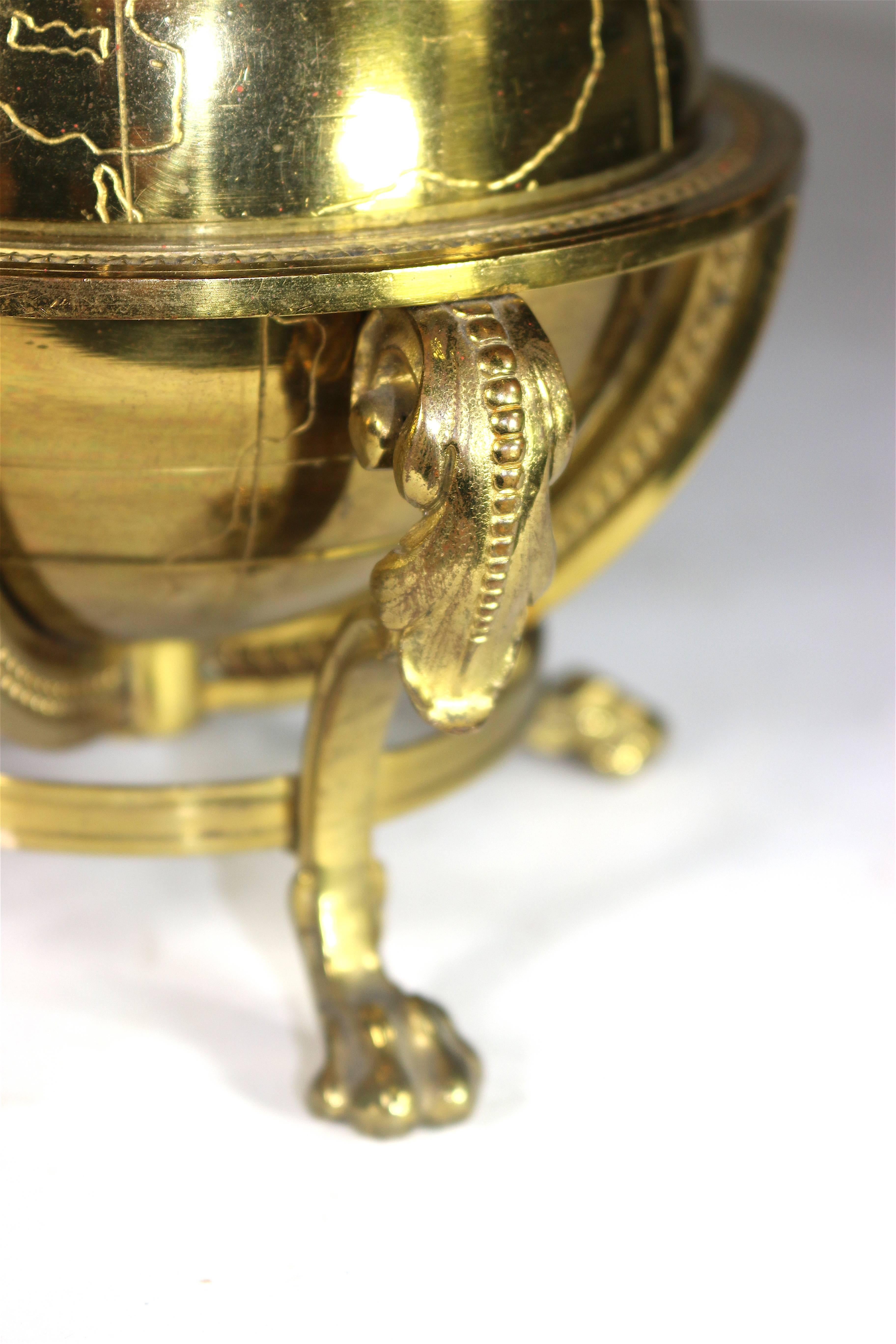 Neoclassic Fine Eagle on Globe Inkwell-Provenance Harkness Library, 19th Century 3