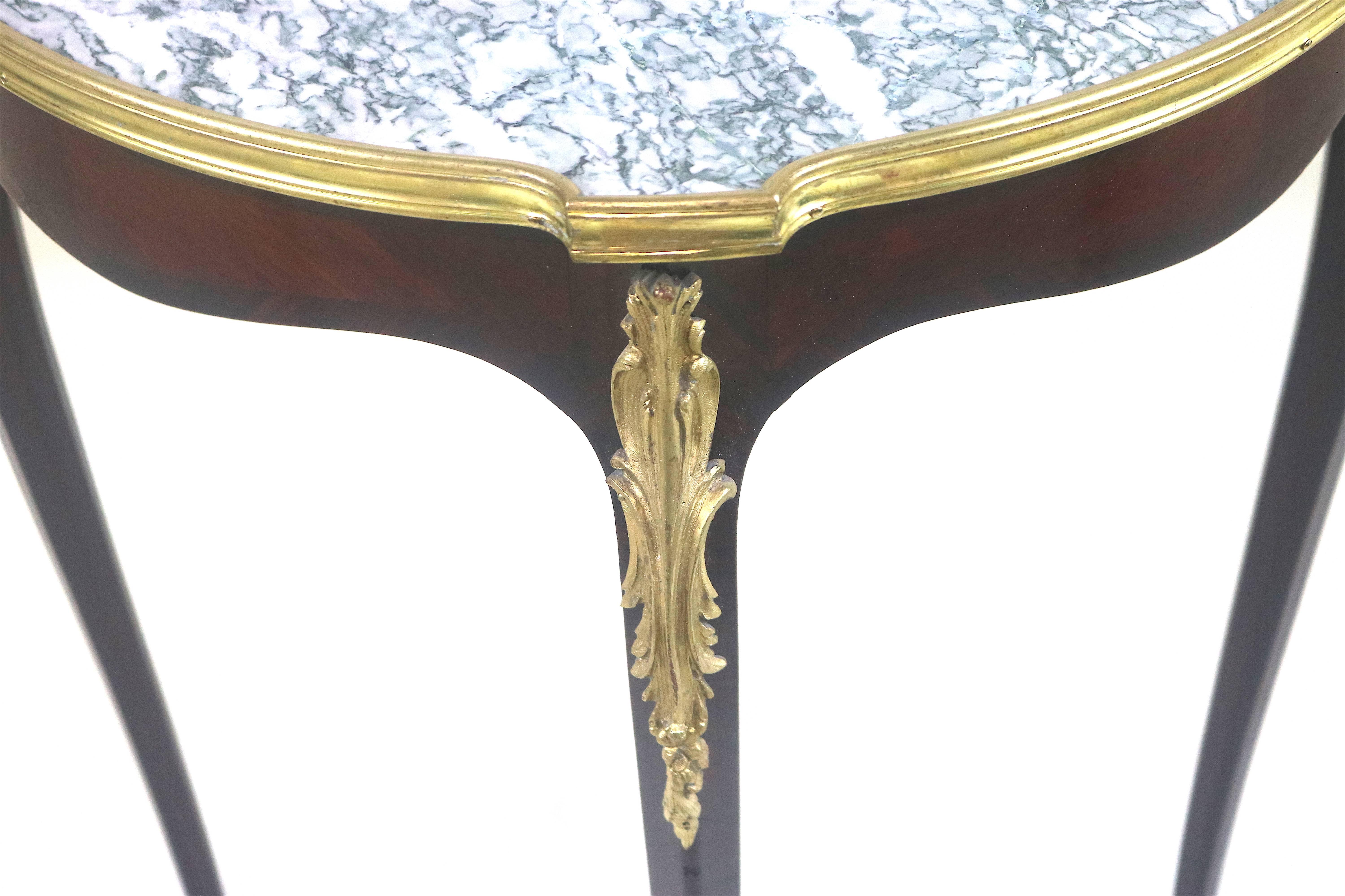French Louis XV Gueridon Side Table-Marble Top Gilt Ormolu-18th century-- Provenance For Sale