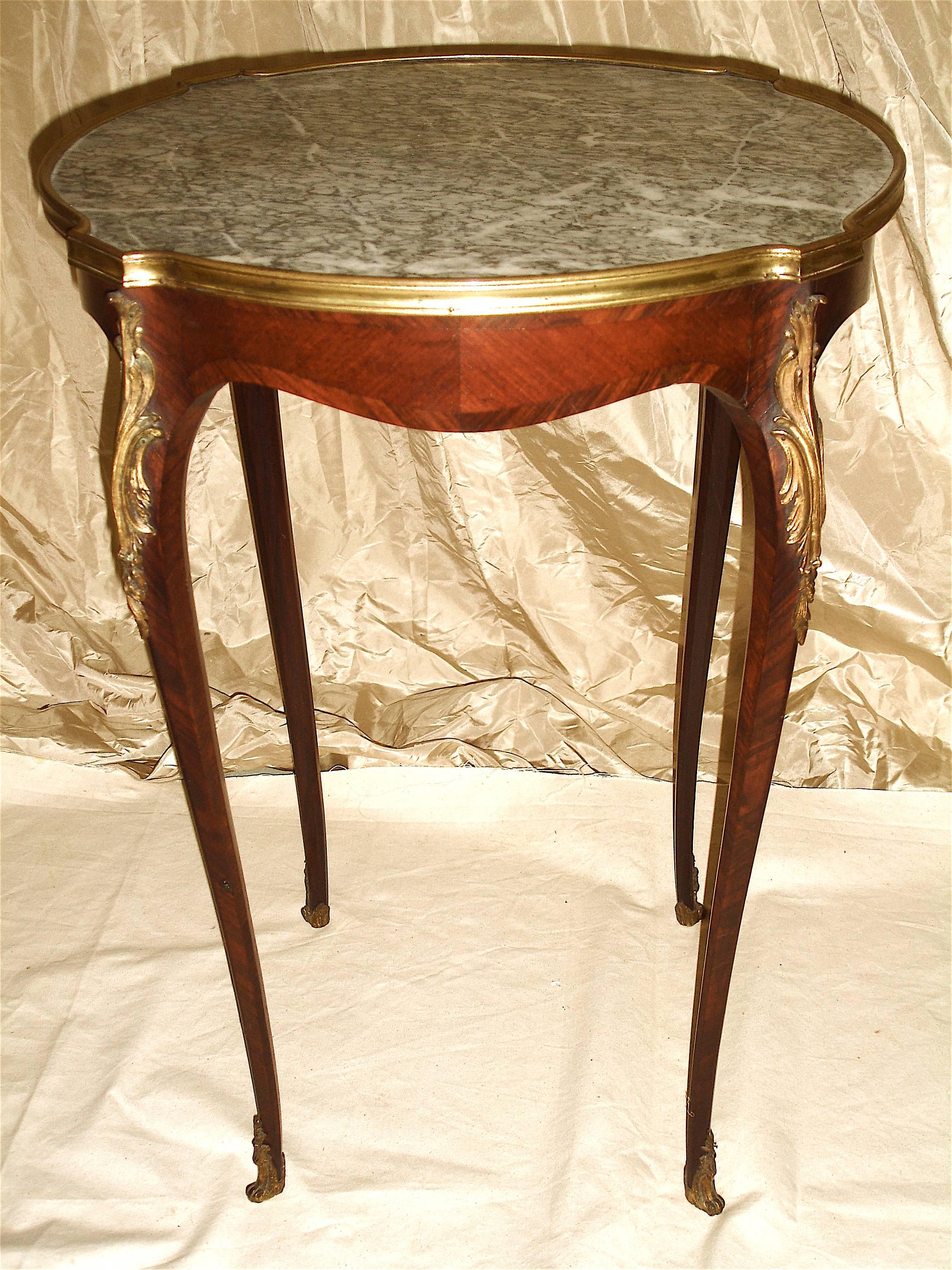 18th Century Louis XV Gueridon Side Table-Marble Top Gilt Ormolu-18th century-- Provenance For Sale