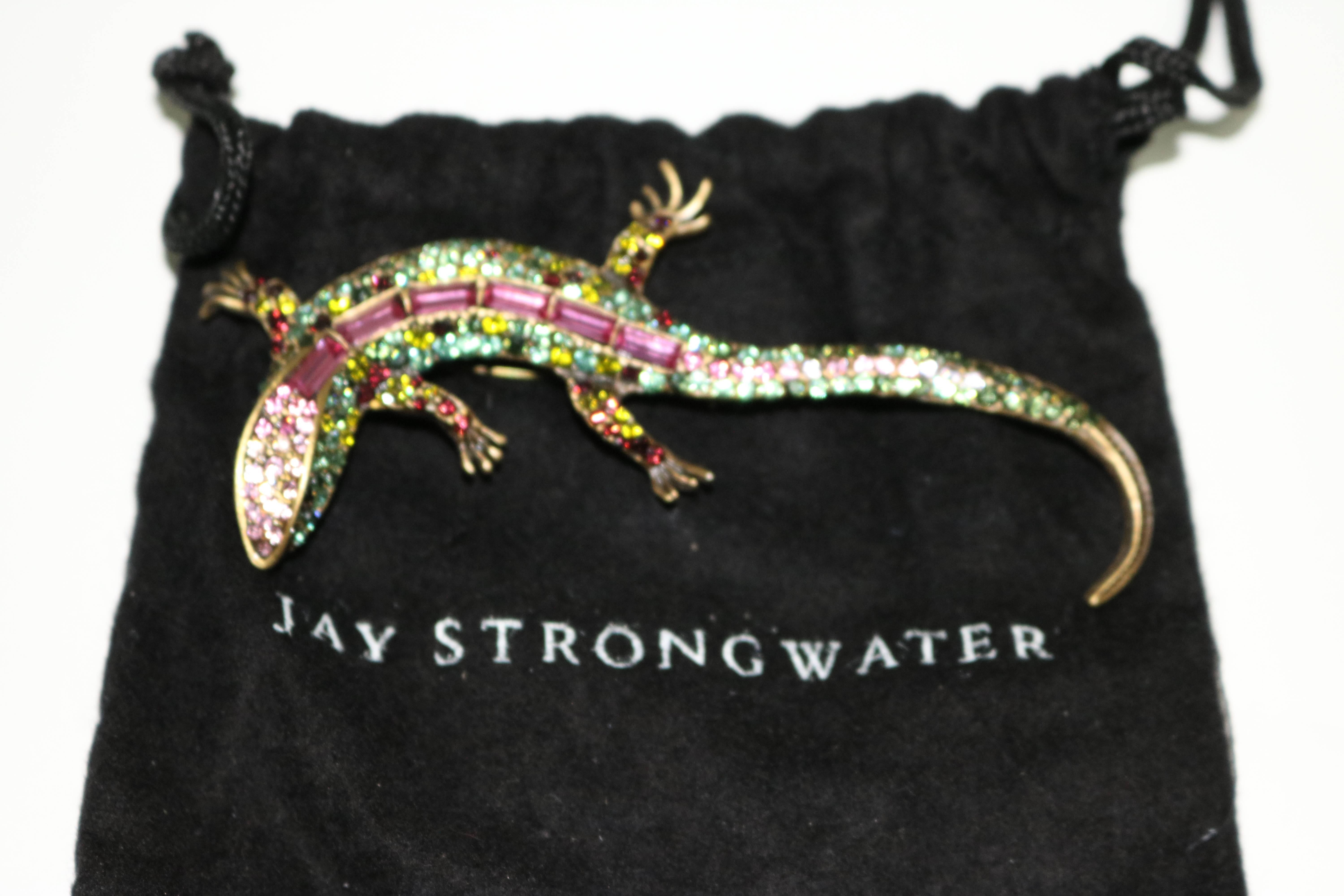 Hollywood Regency Vintage Jay Strongwater Salamander Brooch-Makes A Great Gift! For Sale