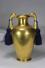 1950s Pickard Bavaria Porcelain Vase 22-karat Gold Encrusted Floral Brocade