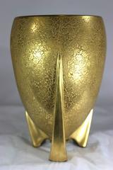 1950s Art Deco Gold Encrusted Porcelain Vase, Egyptian Style, Provenance