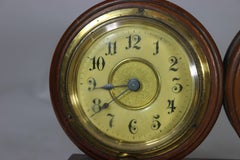 Handsome Clock and Barometer on Wood Base