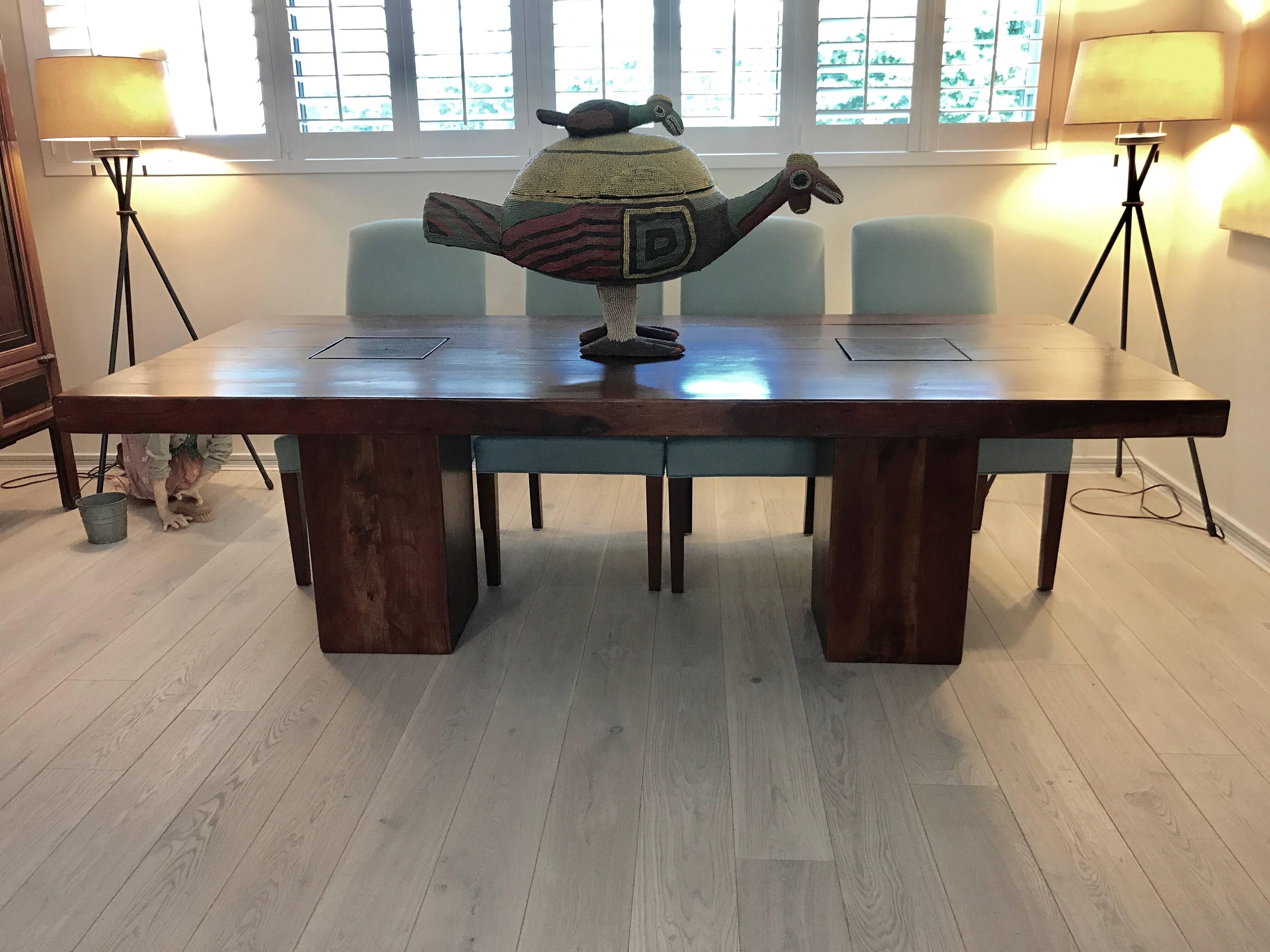 Organic 93”  Slab Walnut Dining Table- Hand Crafted For Sale 1