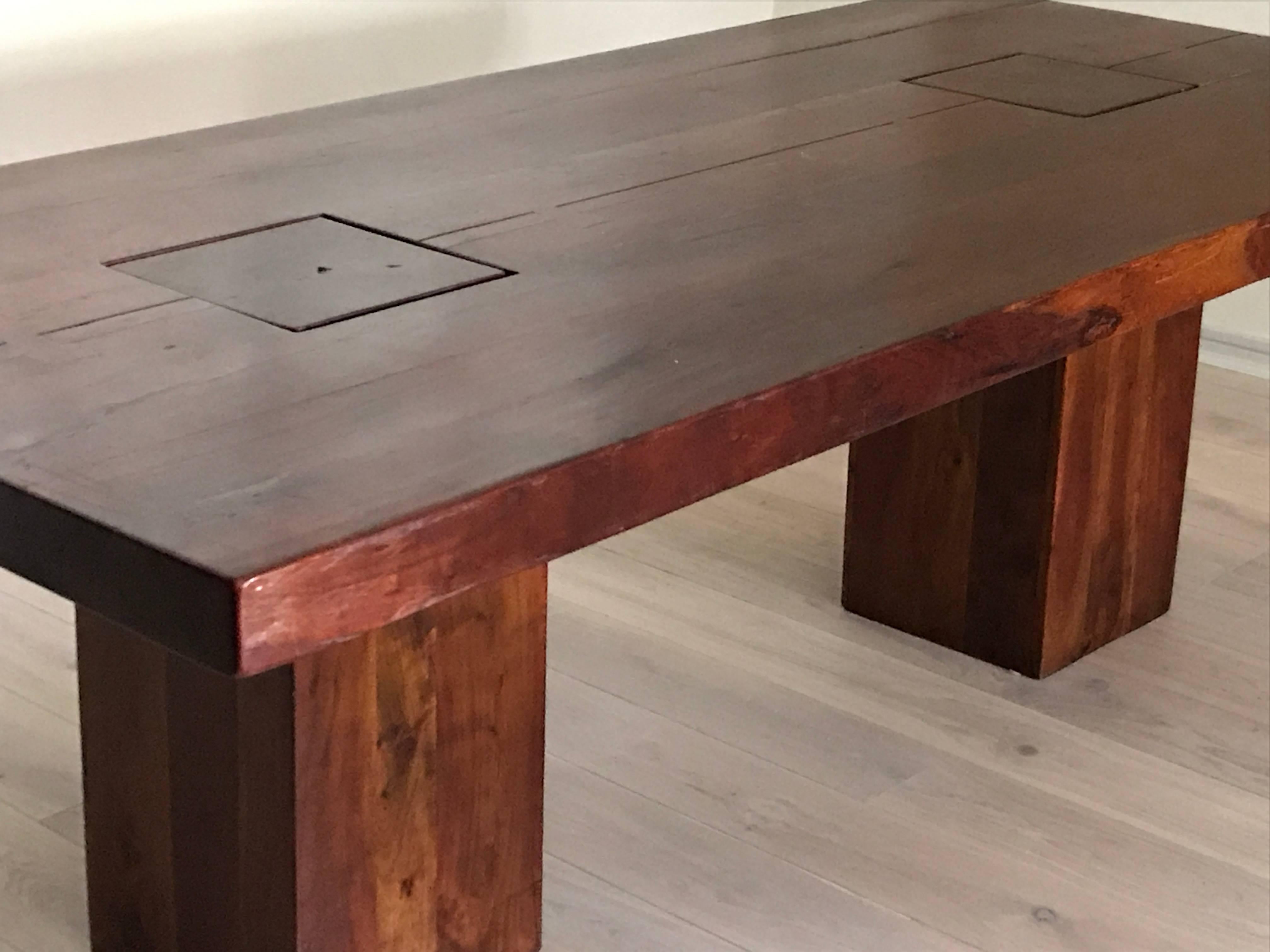 Hand-Crafted Organic 93”  Slab Walnut Dining Table- Hand Crafted For Sale