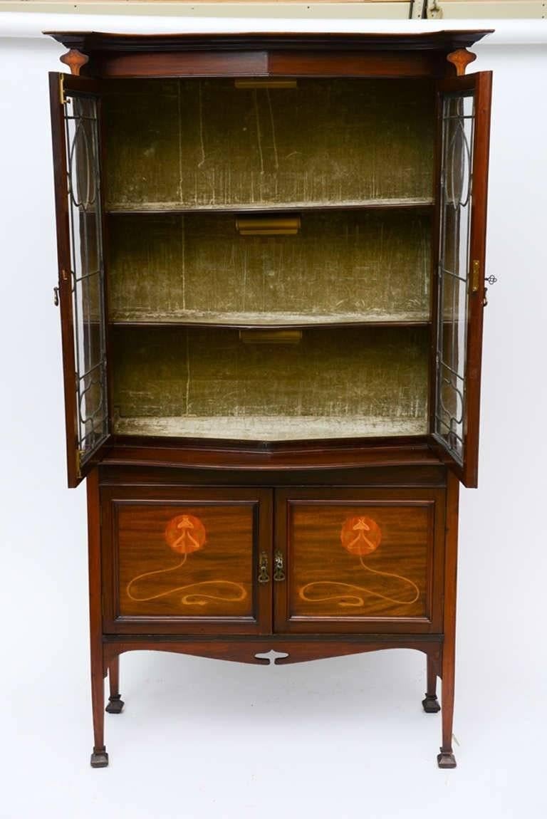 20th Century Tycoon's Art Nouveau Marquetry Cabinet Iconic Galle Style, circa 1910 Provenance For Sale