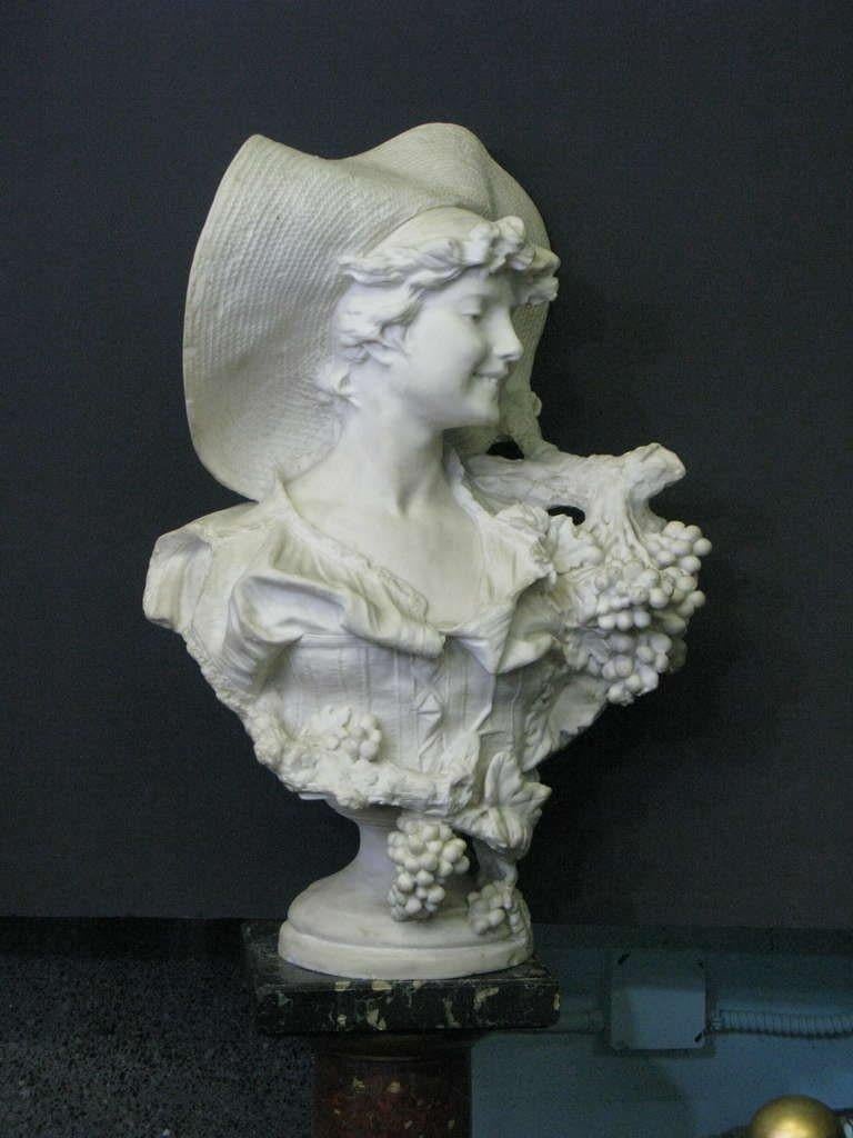 Cast Sculpture-'Mona Lisa of the Vine-30” h.Bust after Caesare Lapini For Sale