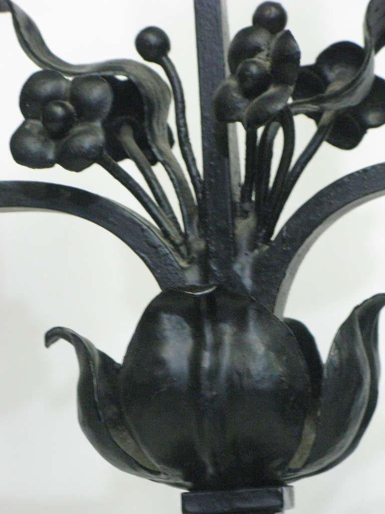 Historic Chateau Masterful Pair Large Iron Candelabra--19th Century -Provenance For Sale 3