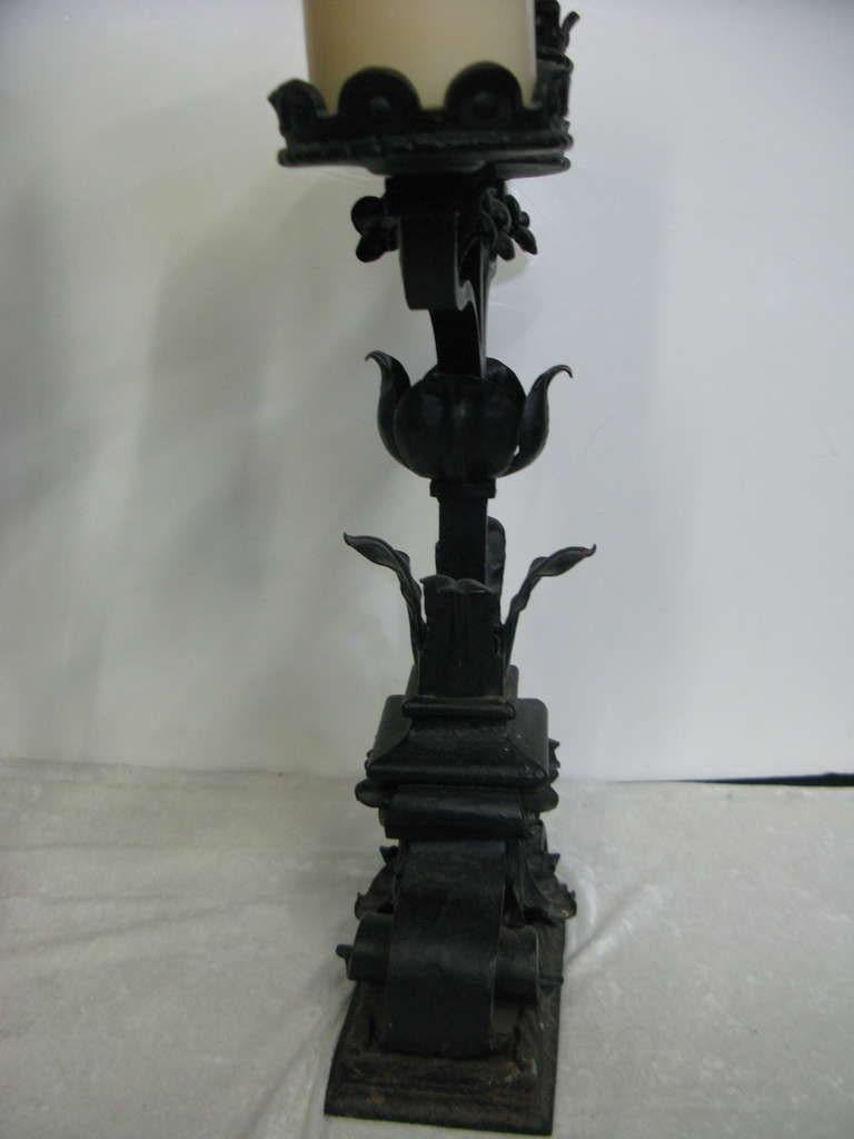 Historic Chateau Masterful Pair Large Iron Candelabra--19th Century -Provenance For Sale 2