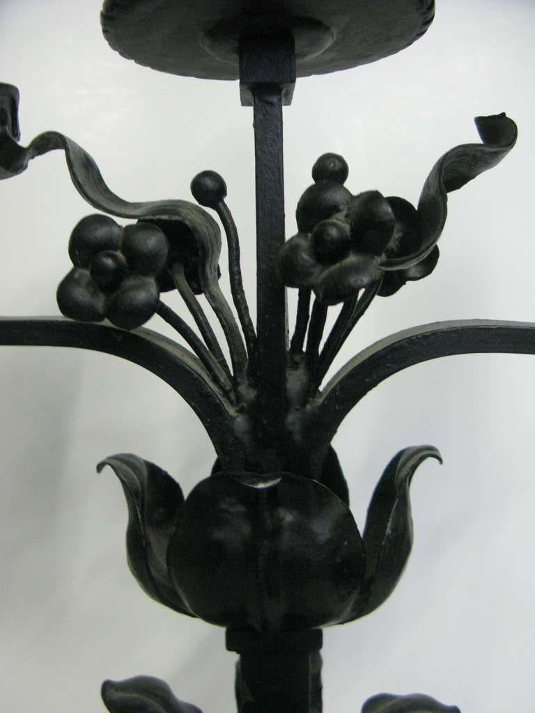 Historic Chateau Masterful Pair Large Iron Candelabra--19th Century -Provenance For Sale 4