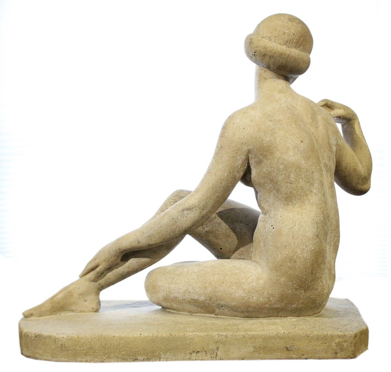 French Art Deco Limestone Sculpture, Marcel Bouraine 