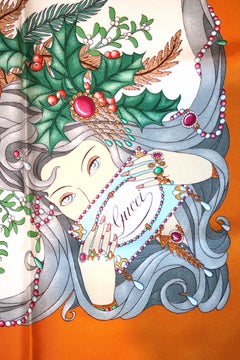 Lucious Gucci Signature Silk Scarf Four Ladies Set in Flowers