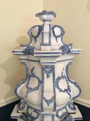 19th Century German Rococo Style Majolica Stove Kachelofen