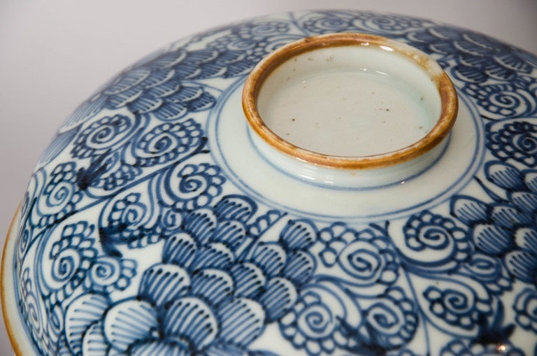 Mid-18th Century Chinese Blue and White Bowl and Cover, circa 1740