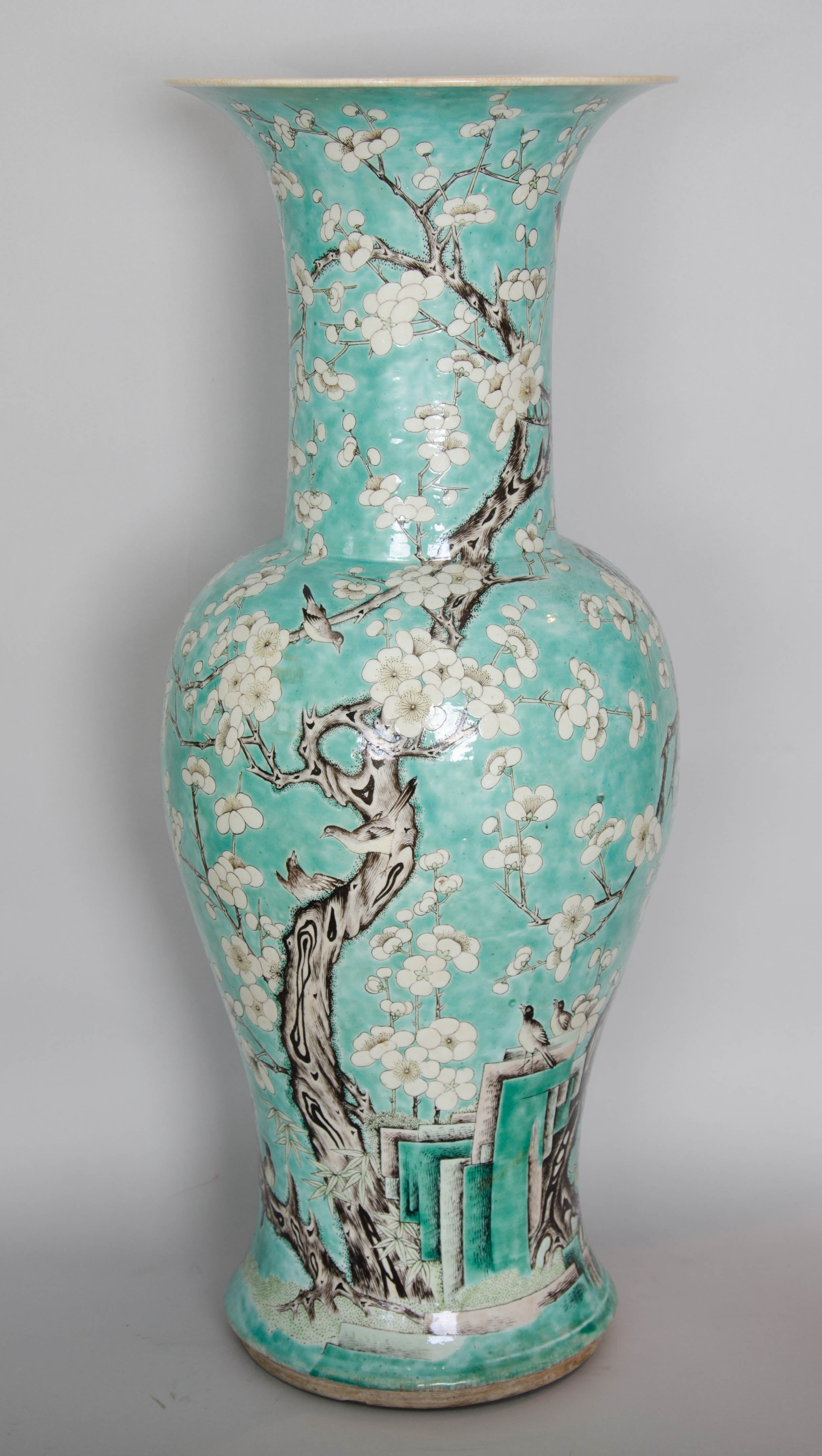 Tall Chinese Enameled Vase, circa 1700