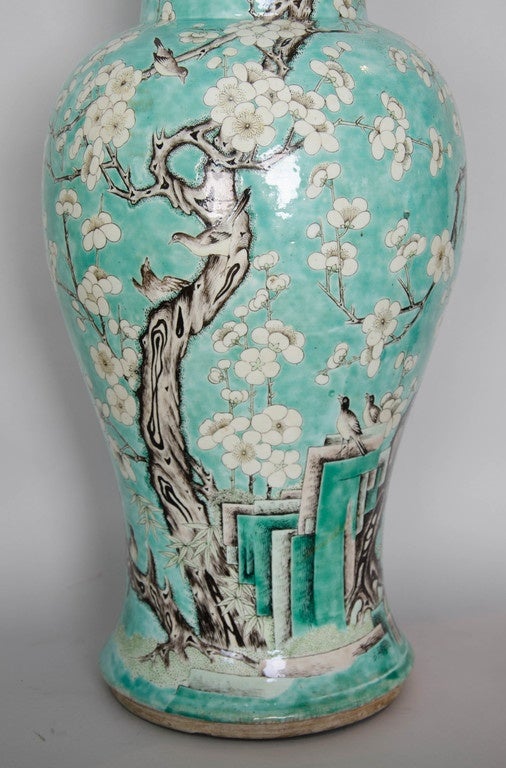 Tall Chinese Enameled Vase, circa 1700 In Excellent Condition In London, GB