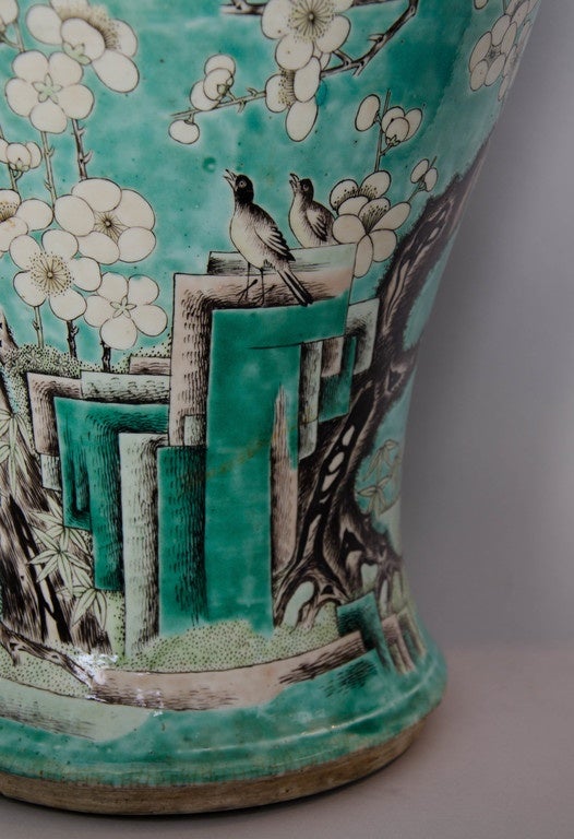 Tall Chinese Enameled Vase, circa 1700 1