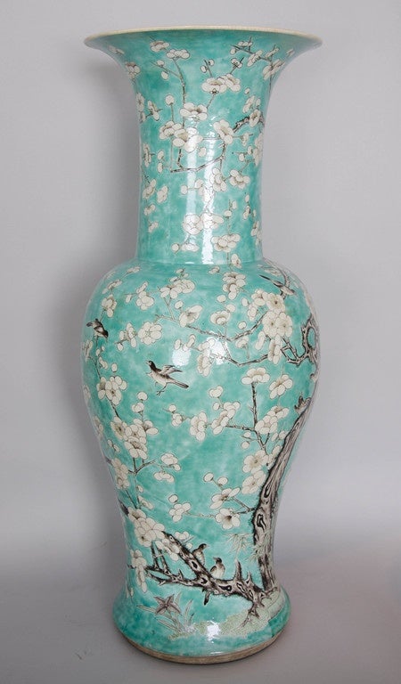Tall Chinese Enameled Vase, circa 1700 3