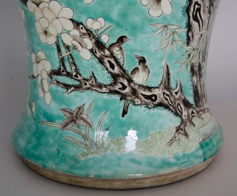 Tall Chinese Enameled Vase, circa 1700 4