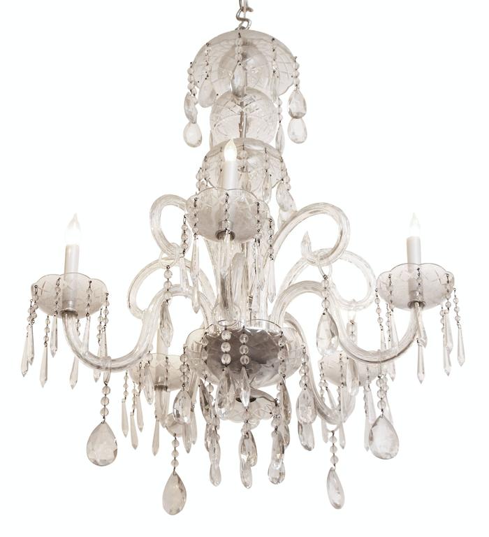 1940s Waterford Marie Therese Style Crystal Chandelier with Five Lights For  Sale at 1stDibs