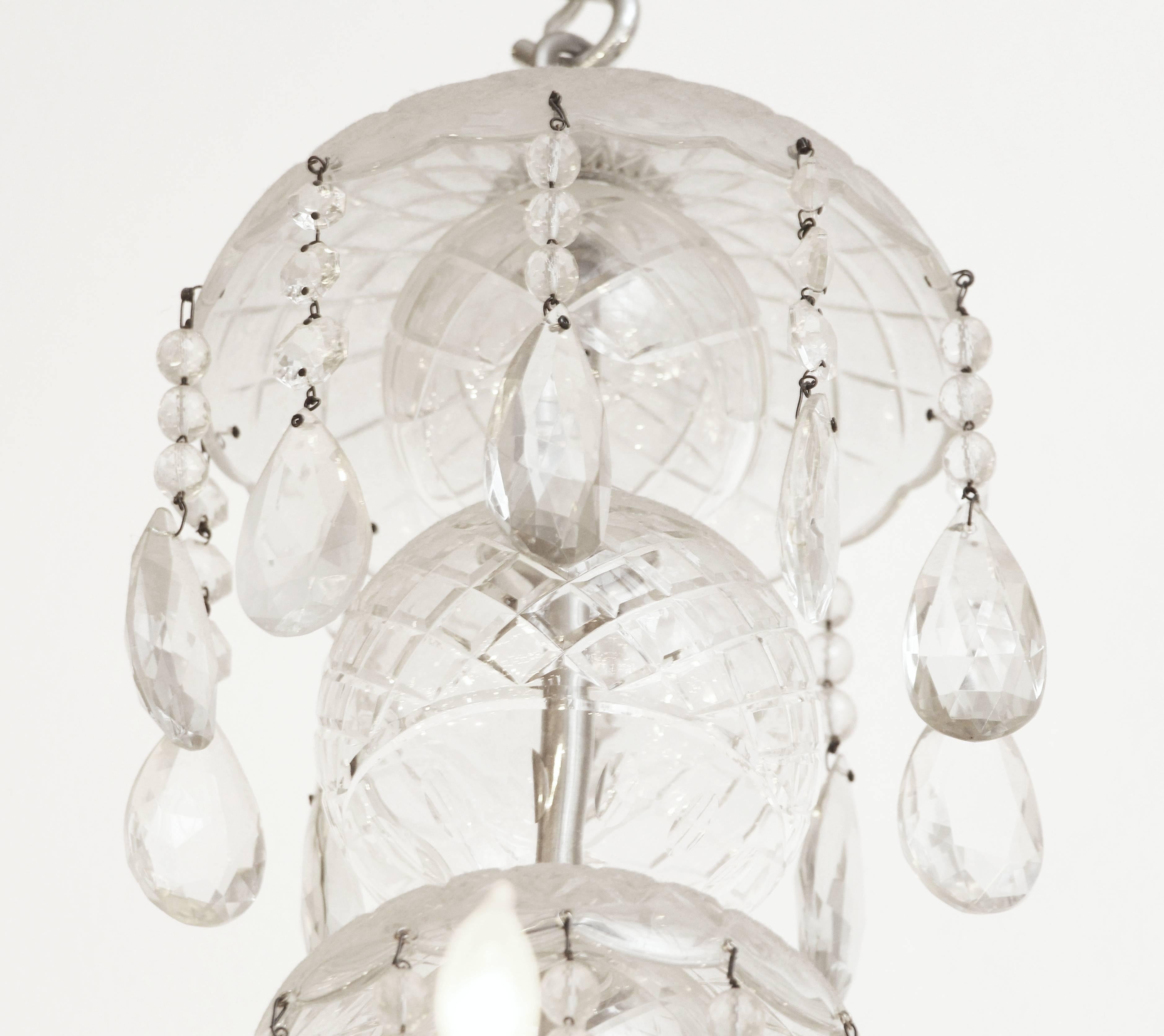 1940s Waterford Marie Therese Crystal Chandelier Five Lights In Good Condition In New York, NY