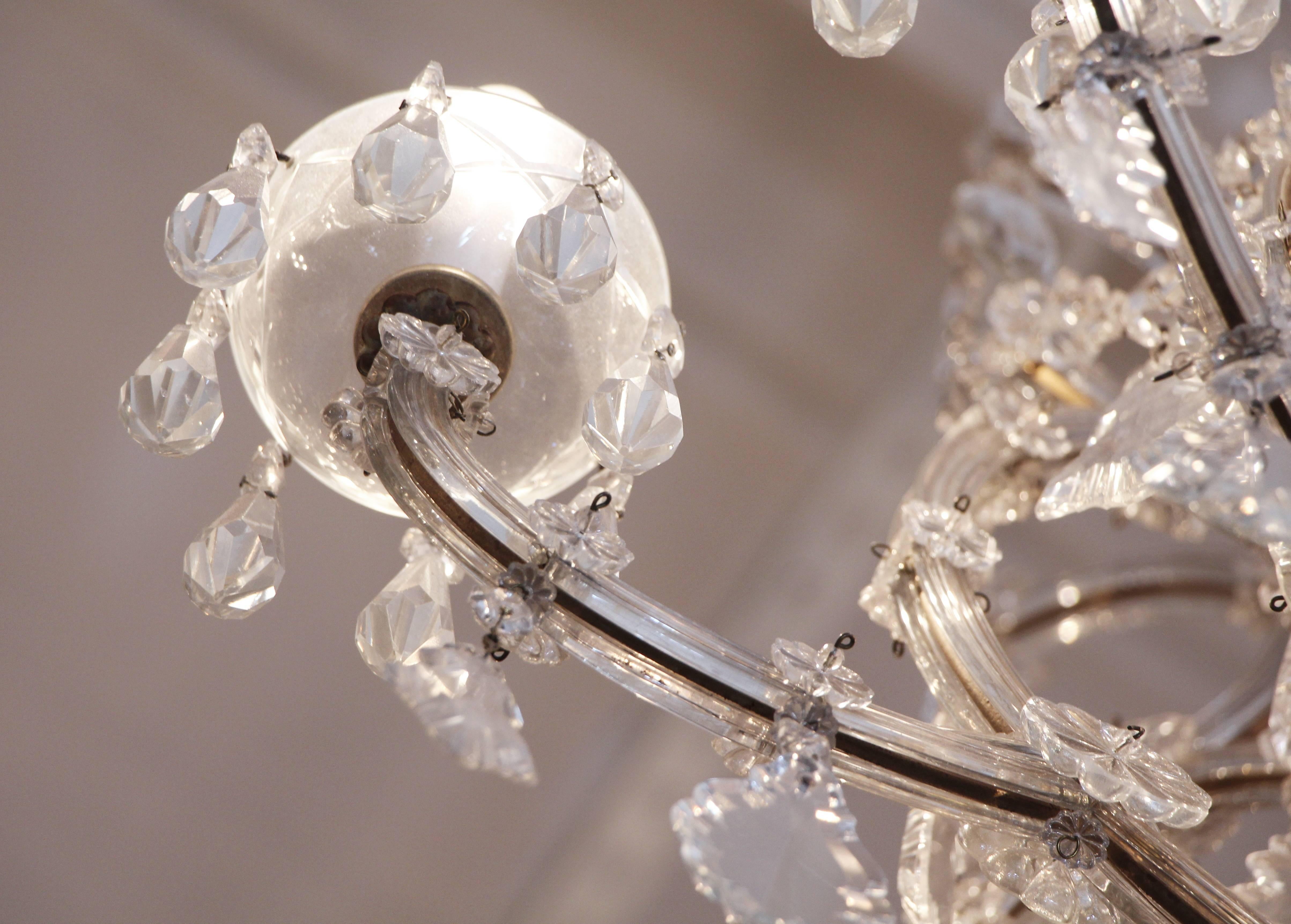 1940s Marie Therese Eight Arm Crystal Chandelier 1