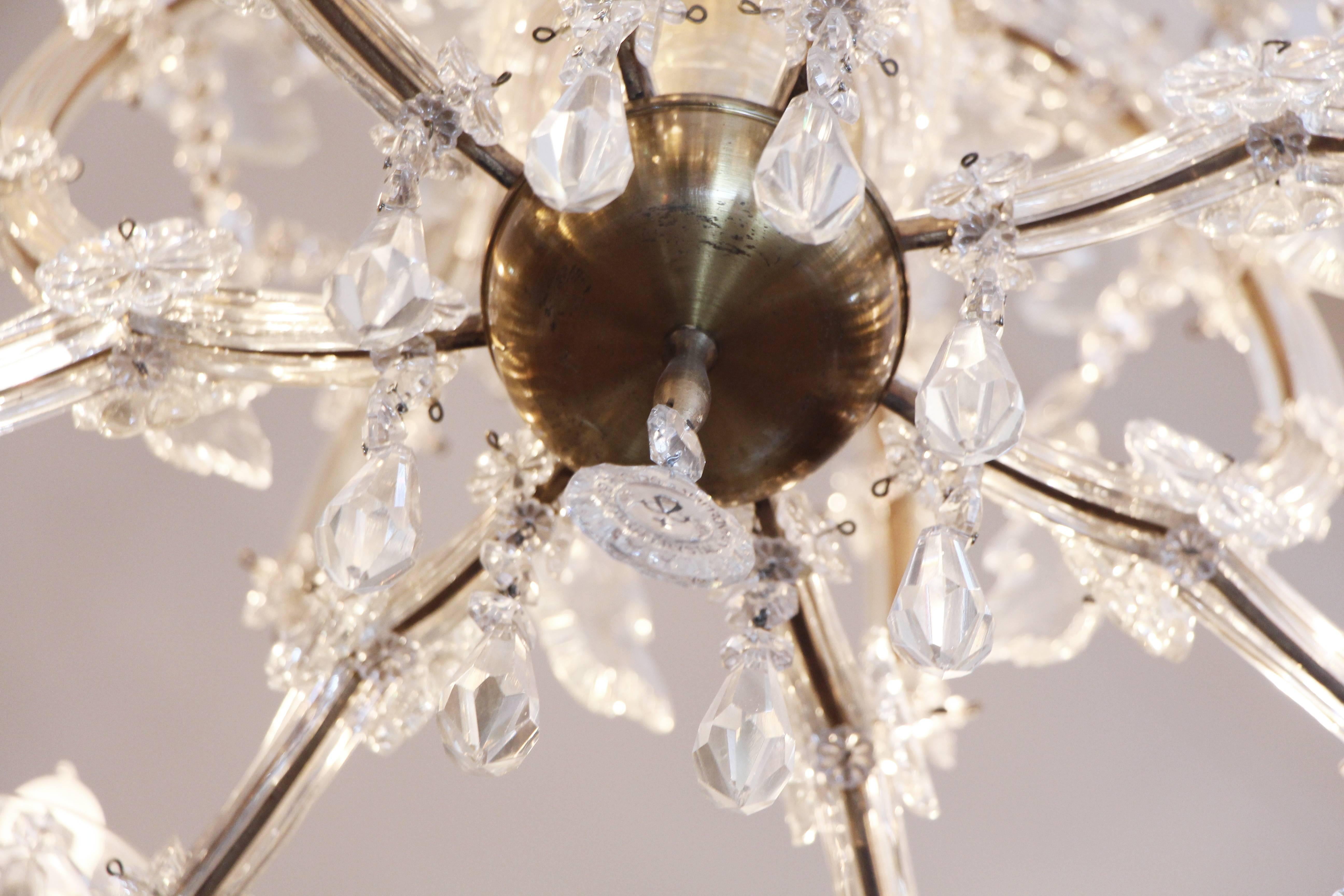 1940s Marie Therese Eight Arm Crystal Chandelier 2