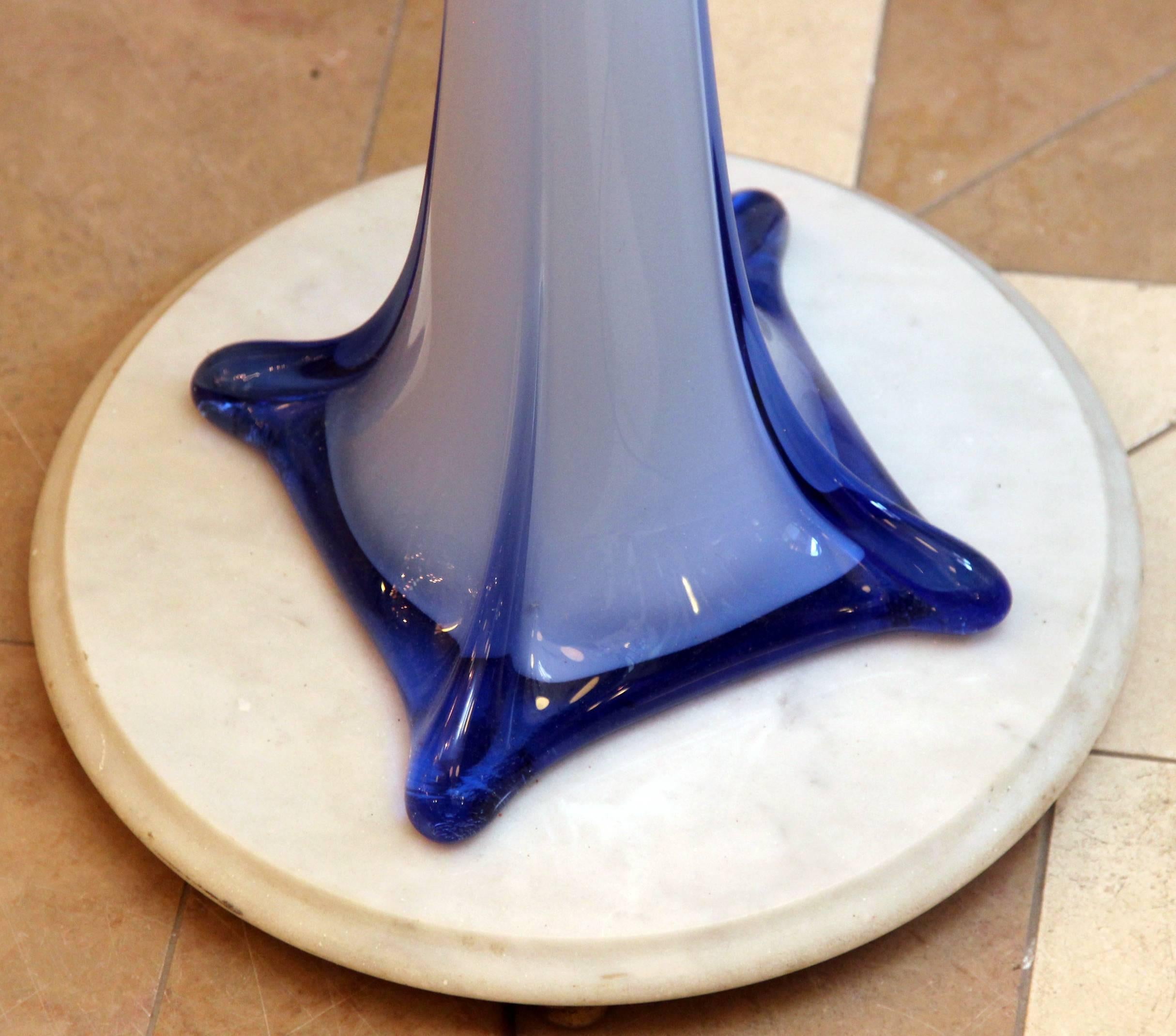Mid-20th Century 1950s Blue Murano Italian Glass Floor Lamp