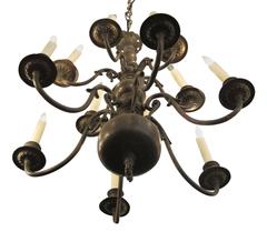 American Dutch Colonial Style Twelve-Light Chandelier