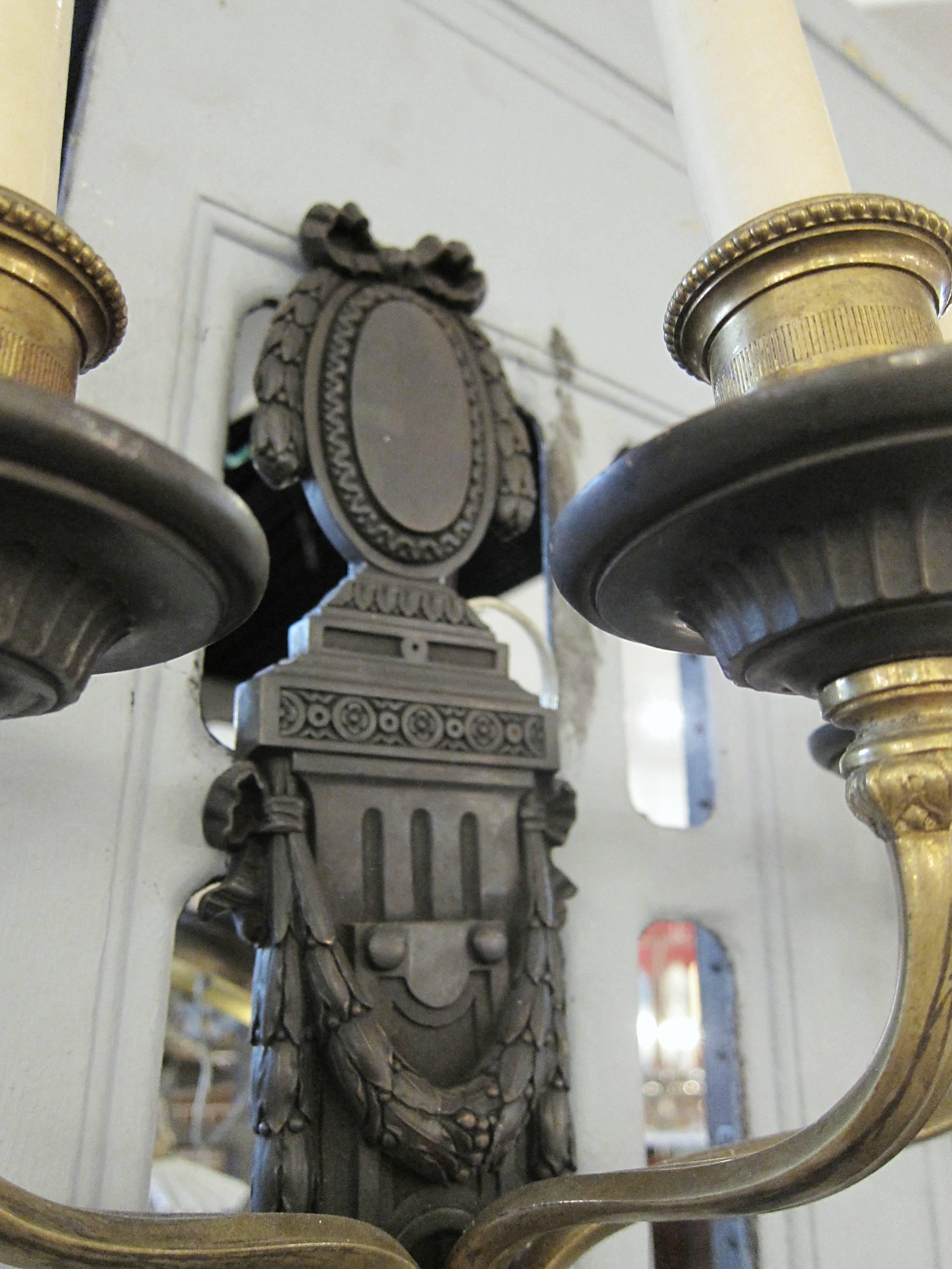 1910 Pair of Gilt Bronze Louis XV Style Sconces by E. F. Caldwell of New York 2