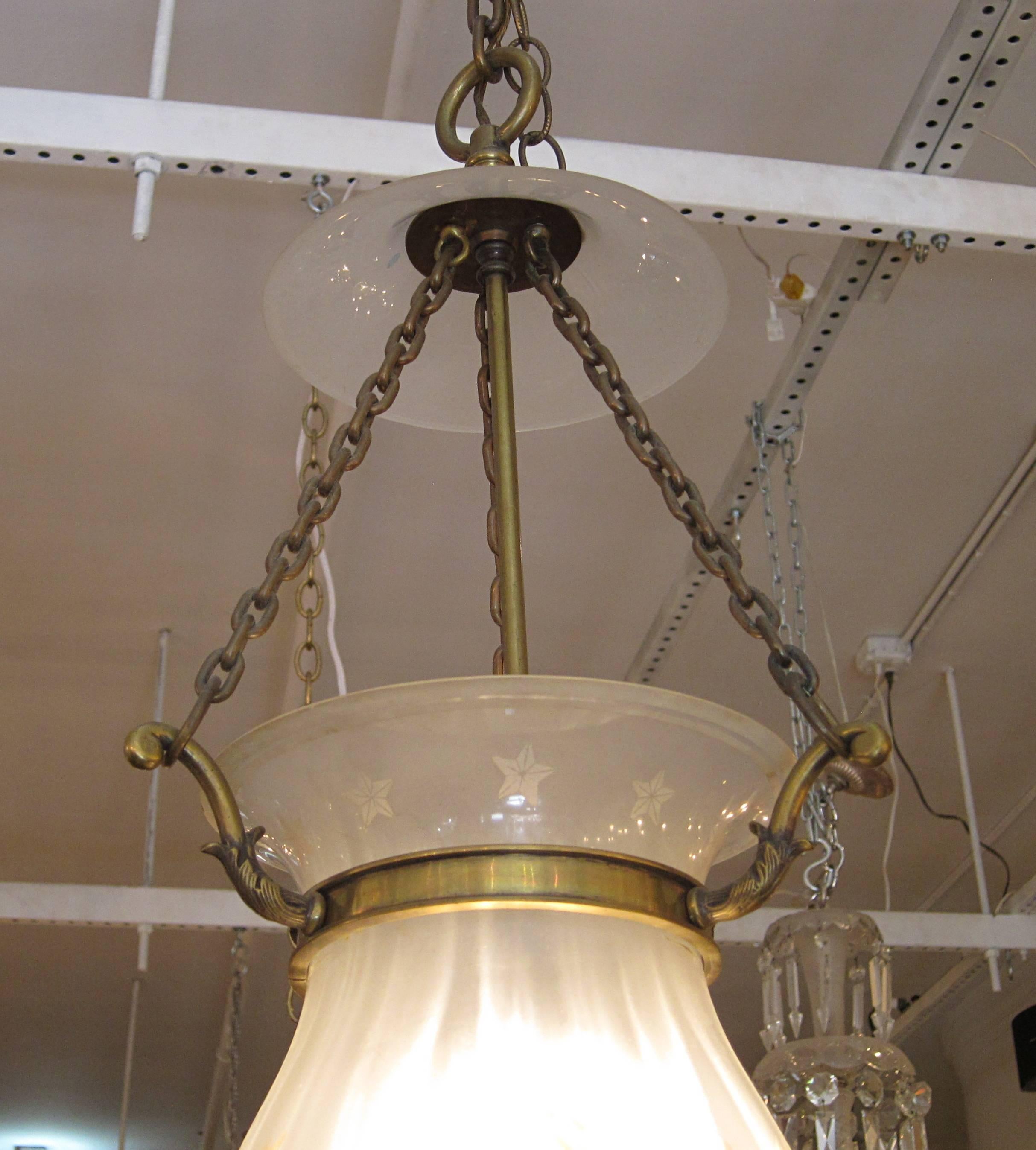 1930s American Made Bell Jar Light In Excellent Condition In New York, NY