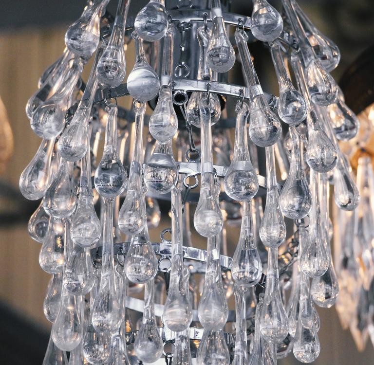 Flush Mount or Semi Flush Petite Tear Drop Crystal Tiered ...