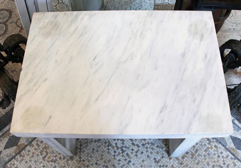 Laboratory Table Built from Three Massive All Marble Slabs For Sale at