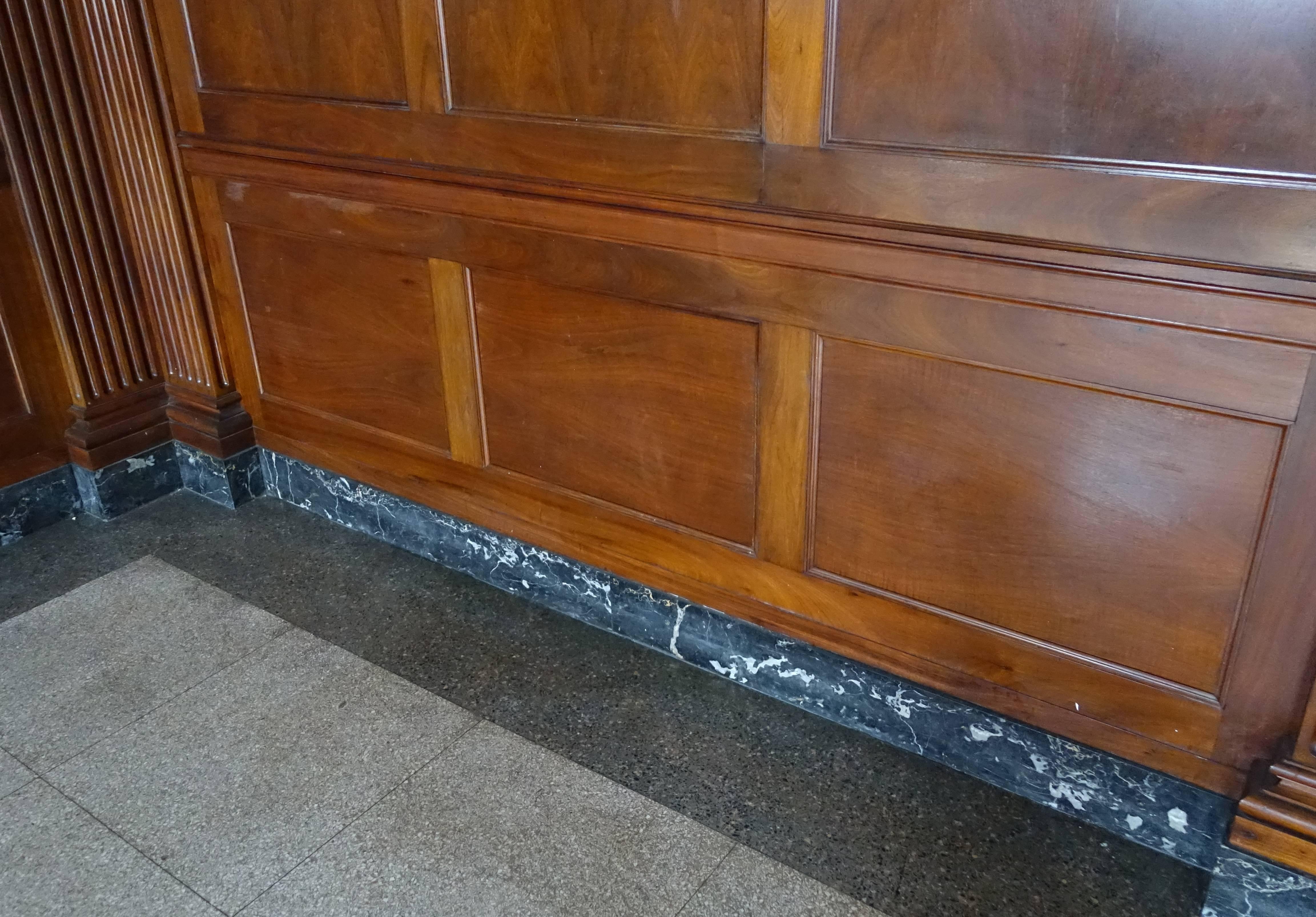 Neoclassical Walnut Panelled Room and Mantel from the Williamsburg Savings Bank In Excellent Condition In New York, NY