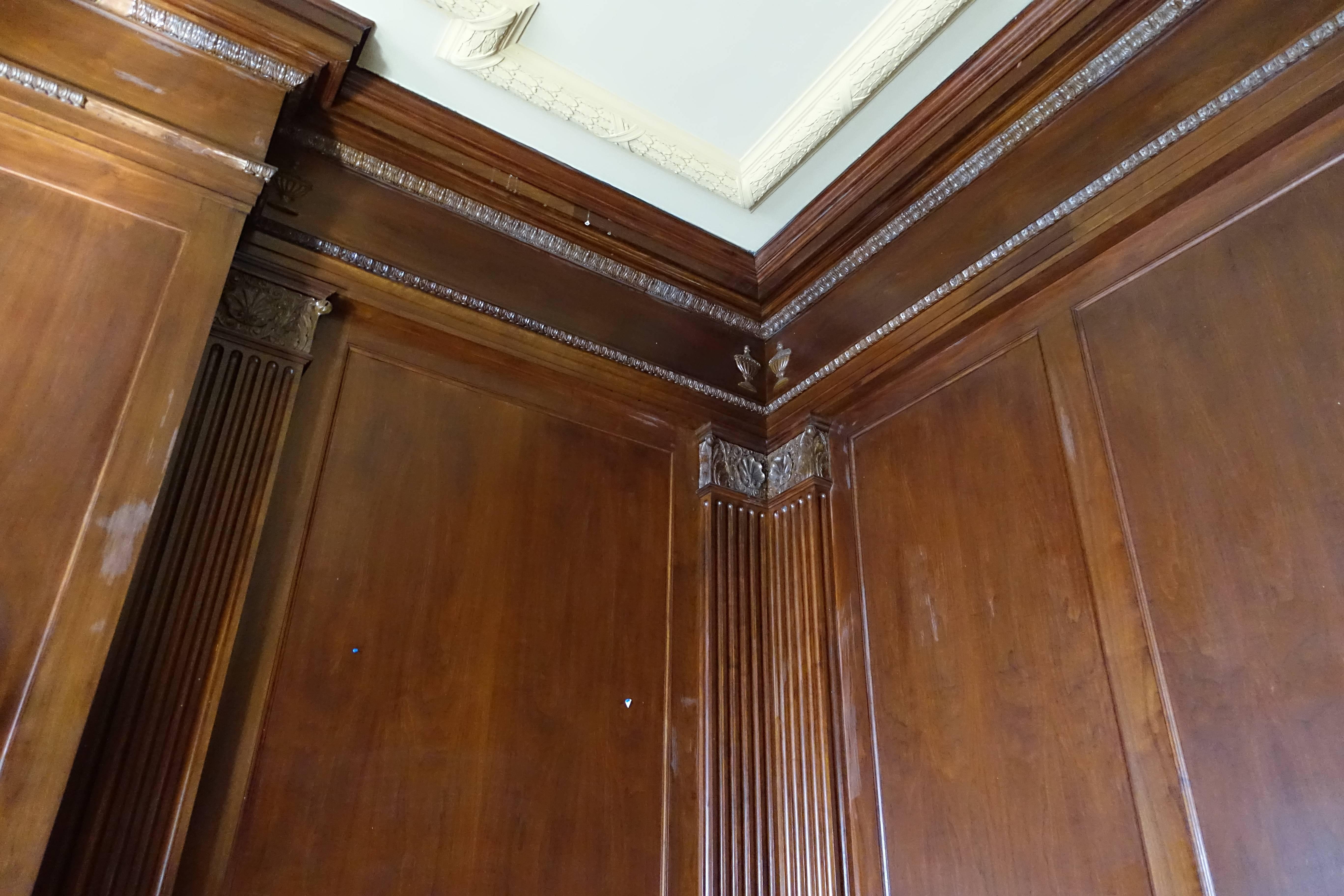 Neoclassical Walnut Panelled Room and Mantel from the Williamsburg Savings Bank 1